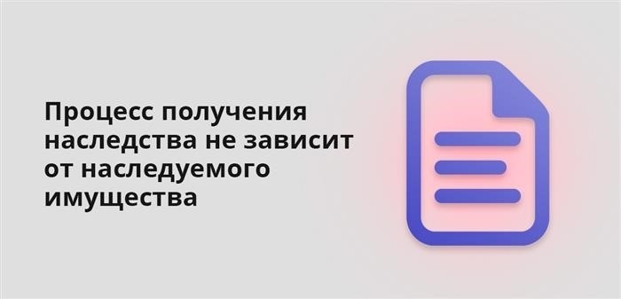 Процесс наследования не зависит от имущества, входящего в состав наследства